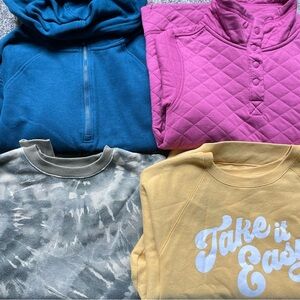 Women’s Sweatshirt Lot of (4) Pullover Hooded Sweatshirts